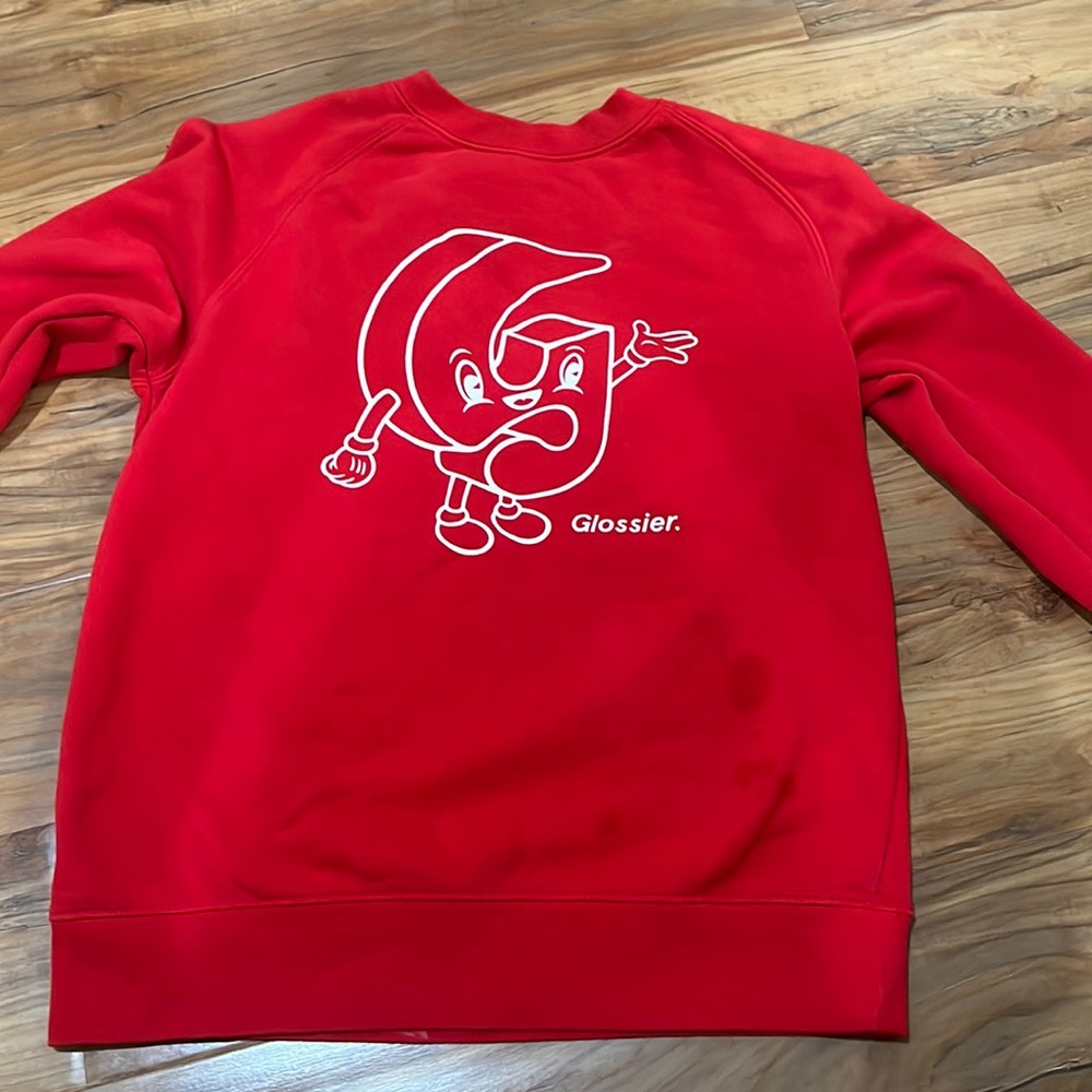rare red glossier sweater size xs
